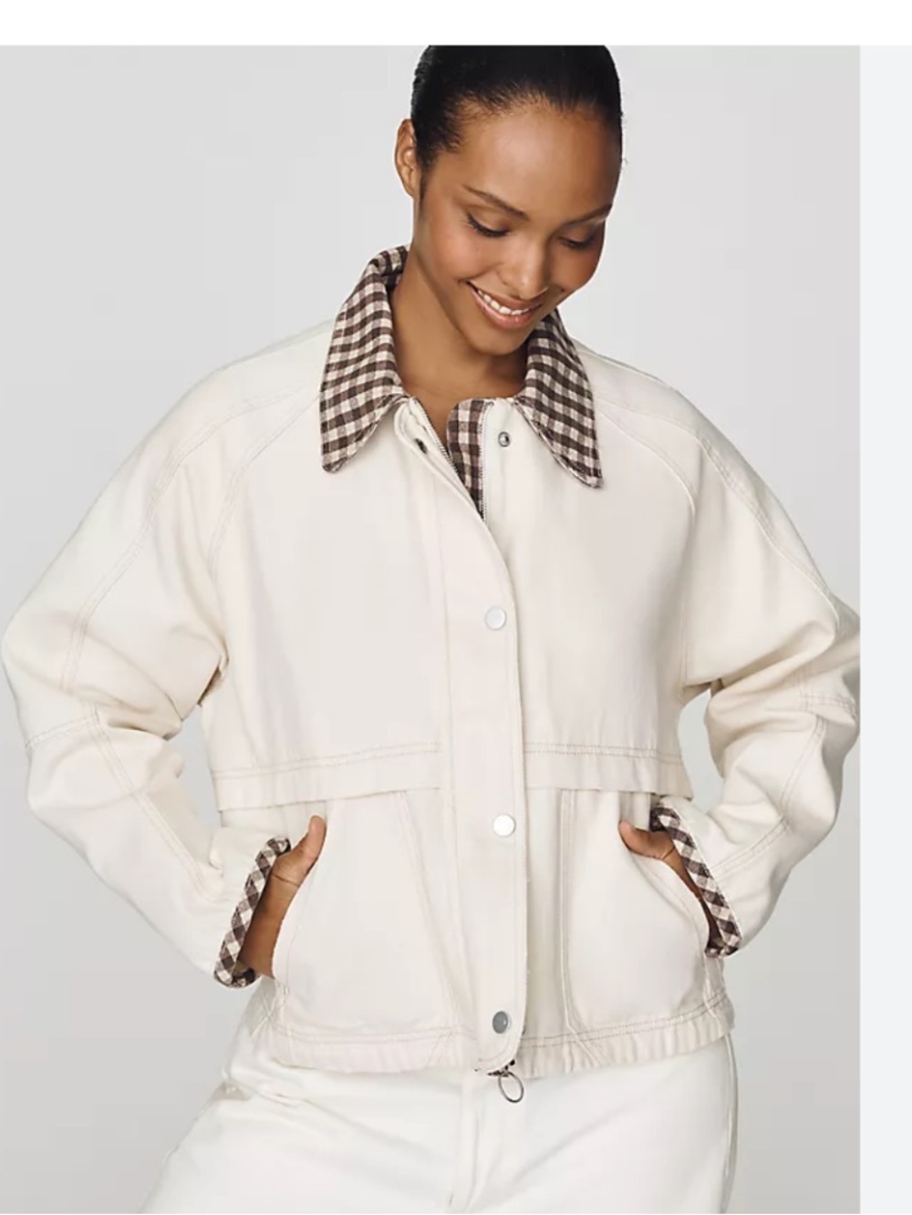 Anthropologie Lexi cropped workwear jacket by Pilcro